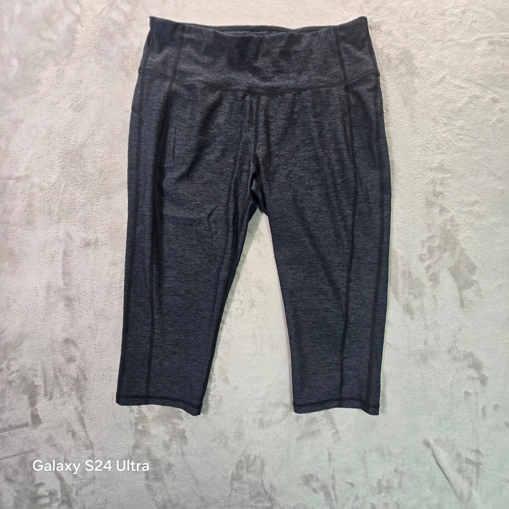 Avia Womens Melange Gray Cropped Leggings Size L 12-14 AVL38101M Activewear